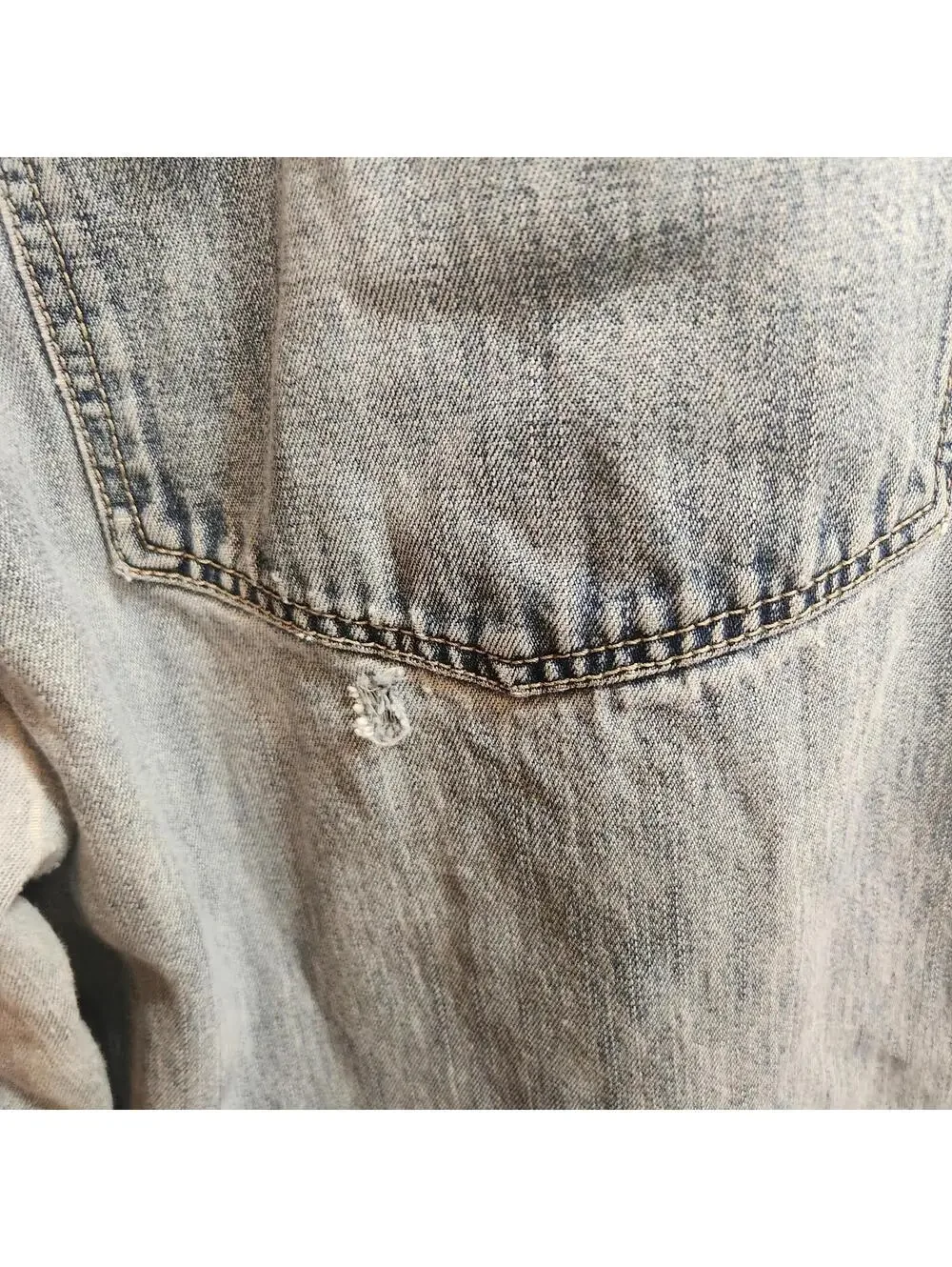 Ecko Unltd Denim Blue Jeans Size 38x36 VTG Destroyed Thrashed Y2K Baggy Skater